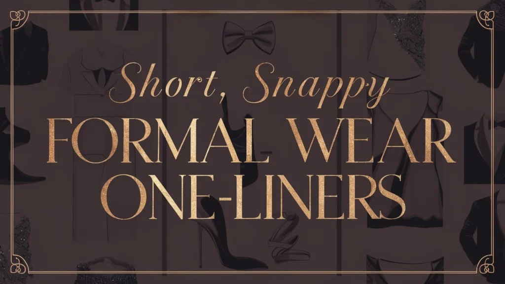 Short, Snappy Formal Wear One-Liners