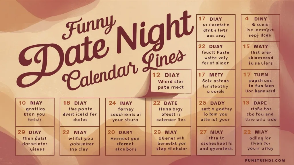Funny Date Night Calendar Lines