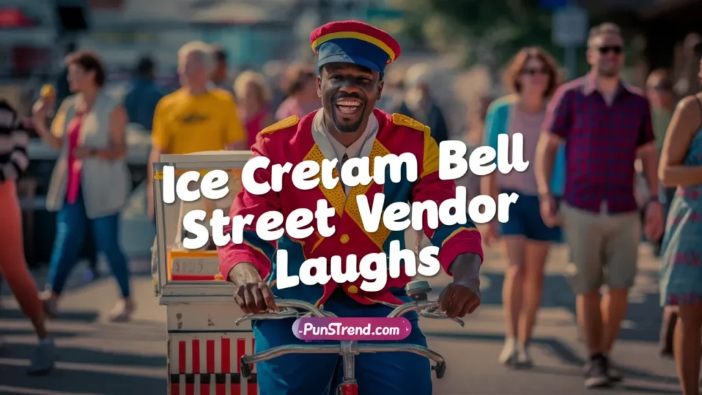 Ice cream bell street vendor laughs