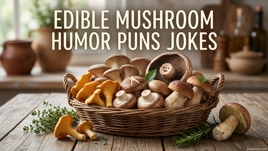 edible mushroom humor puns jokes